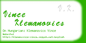 vince klemanovics business card